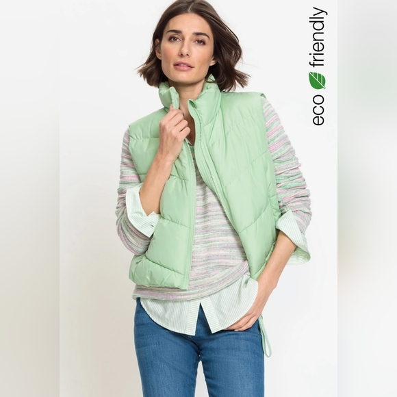 OLSEN Eco-Friendly Light Green Puffer Vest - Picture 1 of 3